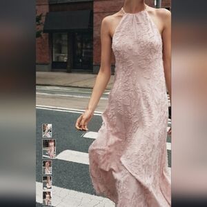 Zara Pink Lace Halter Dress